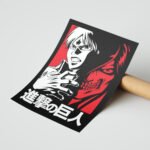 Attack on Titan Eren Anime Poster Duvar Tablosu, Anime Severlere Özel Hediye