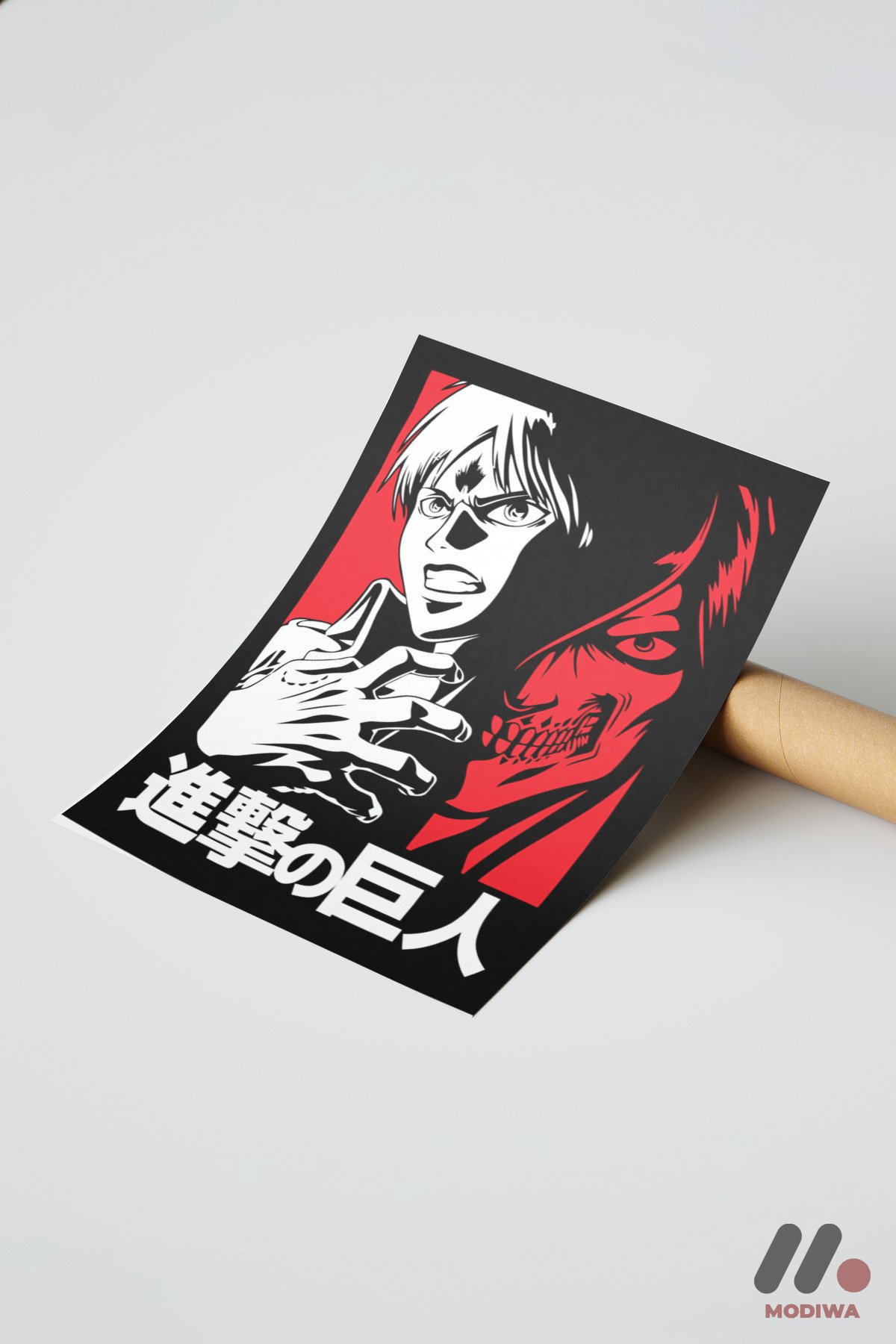 mdw-tbl-0008_ab7-6.jpg Attack on Titan Eren Anime Poster Duvar Tablosu, Anime Severlere Özel Hediye - Görsel 1