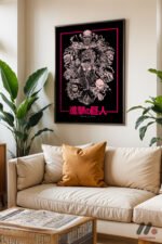 Attack on Titan Pembe Kolaj Poster Duvar Tablosu, Anime Severlere Özel Hediye - Görsel 3