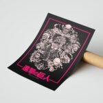 Attack on Titan Pembe Kolaj Poster Duvar Tablosu, Anime Severlere Özel Hediye