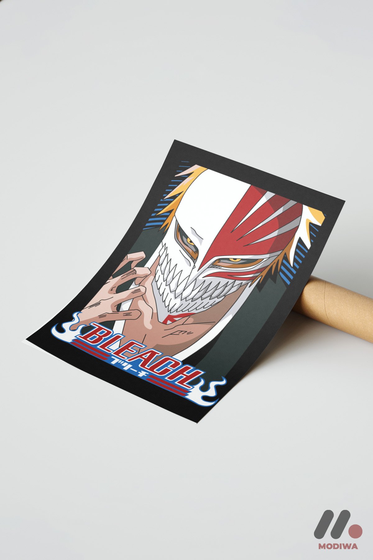 mdw-tbl-0011_ab7-6.jpg Bleach Ichigo Maske Anime Poster Duvar Tablosu, Anime Severlere Özel Hediye - Görsel 1