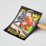 Chainsaw Man Anime Poster Duvar Tablosu, Anime Severlere Özel Hediye