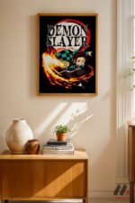 Demon Slayer Tanjiro Ateş Poster Duvar Tablosu, Anime Severlere Özel Hediye - Görsel 4