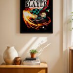 Demon Slayer Tanjiro Ateş Poster Duvar Tablosu, Anime Severlere Özel Hediye