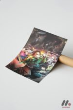 Demon Slayer Karakter Grubu Poster Duvar Tablosu, Anime Severlere Özel Hediye - Görsel 7