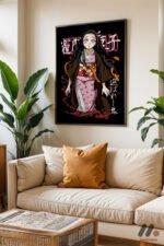 Demon Slayer Nezuko Anime Poster Duvar Tablosu, Anime Severlere Özel Hediye - Görsel 3