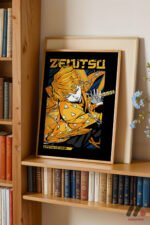 Demon Slayer Zenitsu Anime Poster Duvar Tablosu, Anime Severlere Özel Hediye - Görsel 5