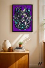 Dragon Ball Mecha Frieza Poster siyah çerçeveli duvar tablosu, konsol üstündeki duvarda