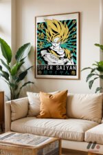Dragon Ball Super Saiyan Goku Poster Duvar Tablosu, Anime Severlere Özel Hediye - Görsel 6