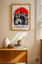 Dragon Ball Kırmızı Güneş Silüet Poster Duvar Tablosu, Anime Severlere Özel Hediye - Görsel 4