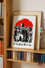 Dragon Ball Kırmızı Güneş Silüet Poster Duvar Tablosu, Anime Severlere Özel Hediye - Görsel 5