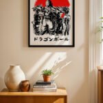 Dragon Ball Kırmızı Güneş Silüet Poster Duvar Tablosu, Anime Severlere Özel Hediye
