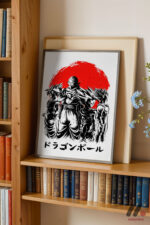 Dragon Ball Kırmızı Güneş Silüet Poster Duvar Tablosu, Anime Severlere Özel Hediye - Görsel 2