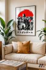 Dragon Ball Kırmızı Güneş Silüet Poster Duvar Tablosu, Anime Severlere Özel Hediye - Görsel 3