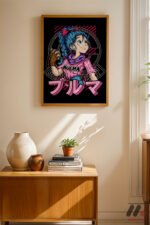 Dragon Ball Bulma Anime Poster Duvar Tablosu, Anime Severlere Özel Hediye - Görsel 4