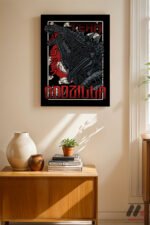 Godzilla Retro Poster Duvar Tablosu, Anime Severlere Özel Hediye - Görsel 8