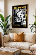 My Hero Academia All Might Poster Duvar Tablosu, Anime Severlere Özel Hediye - Görsel 6