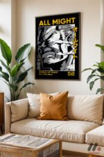 My Hero Academia All Might Poster Duvar Tablosu, Anime Severlere Özel Hediye - Görsel 3