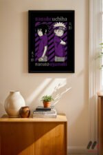 Naruto ve Sasuke Poster Duvar Tablosu, Anime Severlere Özel Hediye