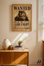One Piece Usopp Wanted Poster Duvar Tablosu, Anime Severlere Özel Hediye - Görsel 4