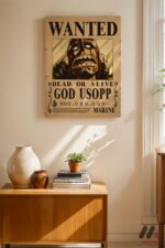 One Piece Usopp Wanted Poster Duvar Tablosu, Anime Severlere Özel Hediye - Görsel 8