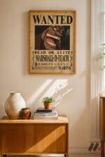 One Piece Kara Sakal Wanted Poster Duvar Tablosu, Anime Severlere Özel Hediye - Görsel 4