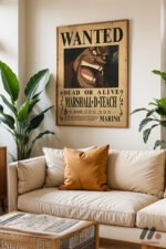 One Piece Kara Sakal Wanted Poster Duvar Tablosu, Anime Severlere Özel Hediye - Görsel 6