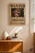 One Piece Kara Sakal Wanted Poster Duvar Tablosu, Anime Severlere Özel Hediye - Görsel 8