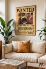 One Piece Doflamingo Wanted Poster Duvar Tablosu, Anime Severlere Özel Hediye - Görsel 6
