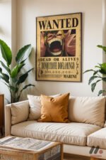 One Piece Doflamingo Wanted Poster Duvar Tablosu, Anime Severlere Özel Hediye - Görsel 3
