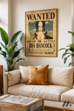One Piece Boa Hancock Wanted Poster Duvar Tablosu, Anime Severlere Özel Hediye - Görsel 6