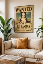 One Piece Boa Hancock Wanted Poster Duvar Tablosu, Anime Severlere Özel Hediye - Görsel 3