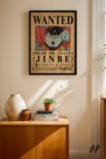 One Piece Jinbe Wanted Poster Duvar Tablosu, Anime Severlere Özel Hediye