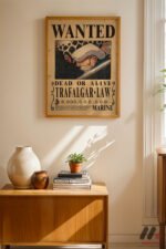 One Piece Trafalgar Law Wanted Poster Duvar Tablosu, Anime Severlere Özel Hediye - Görsel 4