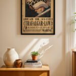 One Piece Trafalgar Law Wanted Poster Duvar Tablosu, Anime Severlere Özel Hediye
