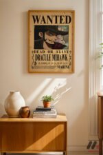 One Piece Mihawk Wanted Poster Duvar Tablosu, Anime Severlere Özel Hediye - Görsel 4