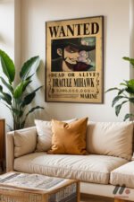 One Piece Mihawk Wanted Poster Duvar Tablosu, Anime Severlere Özel Hediye - Görsel 3