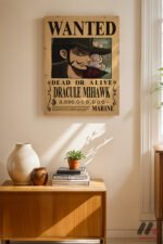 One Piece Mihawk Wanted Poster Duvar Tablosu, Anime Severlere Özel Hediye - Görsel 8
