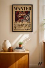 One Piece Eustass Kid Wanted Poster Duvar Tablosu, Anime Severlere Özel Hediye
