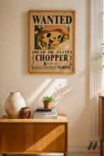 One Piece Chopper Wanted Poster Duvar Tablosu, Anime Severlere Özel Hediye - Görsel 4