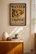 One Piece Chopper Wanted Poster Duvar Tablosu, Anime Severlere Özel Hediye