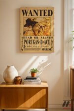 One Piece Portgas D Ace Wanted Poster Duvar Tablosu, Anime Severlere Özel Hediye - Görsel 8