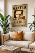 One Piece Nico Robin Wanted Poster Duvar Tablosu, Anime Severlere Özel Hediye - Görsel 3