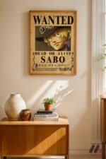One Piece Sabo Wanted Poster Duvar Tablosu, Anime Severlere Özel Hediye - Görsel 4