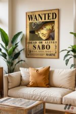 One Piece Sabo Wanted Poster Duvar Tablosu, Anime Severlere Özel Hediye - Görsel 6