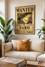 One Piece Sabo Wanted Poster Duvar Tablosu, Anime Severlere Özel Hediye - Görsel 3