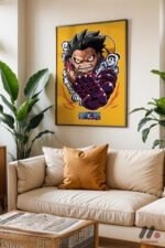 One Piece Luffy Gear 4 Poster Duvar Tablosu, Anime Severlere Özel Hediye - Görsel 3