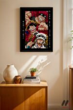 One Piece Kid Luffy Law Poster Duvar Tablosu, Anime Severlere Özel Hediye