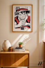 One Piece Luffy Çizgi Poster Duvar Tablosu, Anime Severlere Özel Hediye - Görsel 4