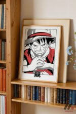 One Piece Luffy Çizgi Poster Duvar Tablosu, Anime Severlere Özel Hediye - Görsel 5